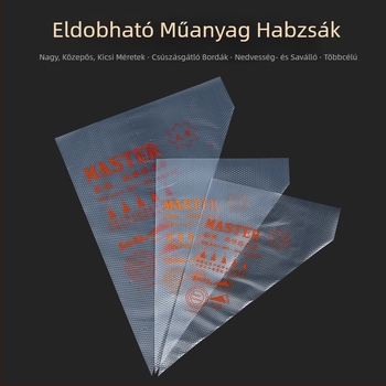 Egyszer használatos díszítő tasak csővel torta díszítéséhez krémhez, lekvárhoz és csokoládéhoz