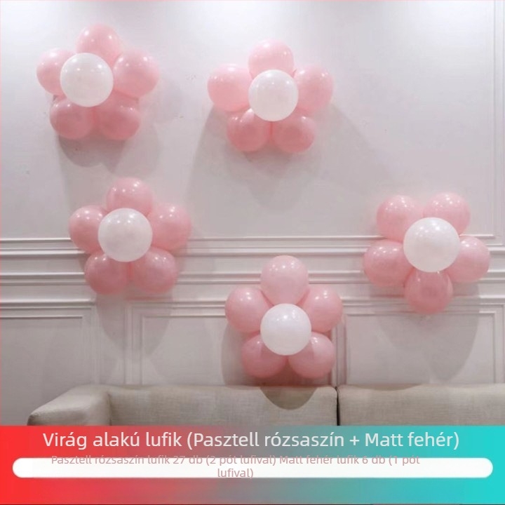 Szilvavirág alakú latex lufik – esküvői dekorációs készlet