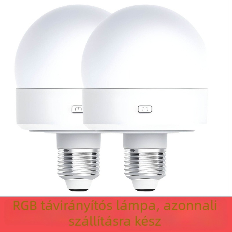 RGB LED hangulatfény USB-s töltésű, távirányítós fényerő-szabályozás, mágneses rögzítés, E26/E27-es menetes foglalat