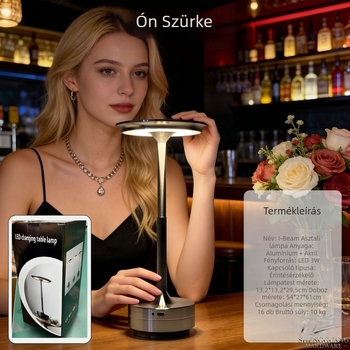LED érintéses asztali lámpa UFO alakú, feltölthető éjszakai fény szállodák, éttermek, hálószobák és kültéri használatra