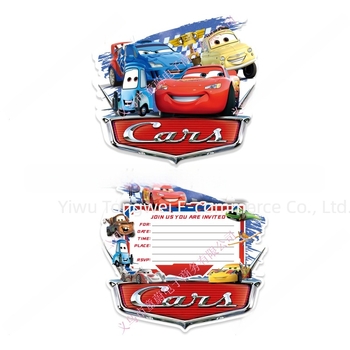 Stitch, Angel, Minnie, Princess és Lightning McQueen különleges alakú parti meghívók