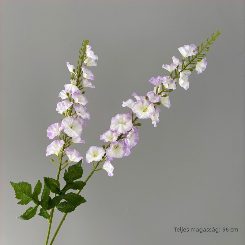 Delphinium és Jácint – selyemvirágok menyasszonyi háttérhez, magas virágkompozíció