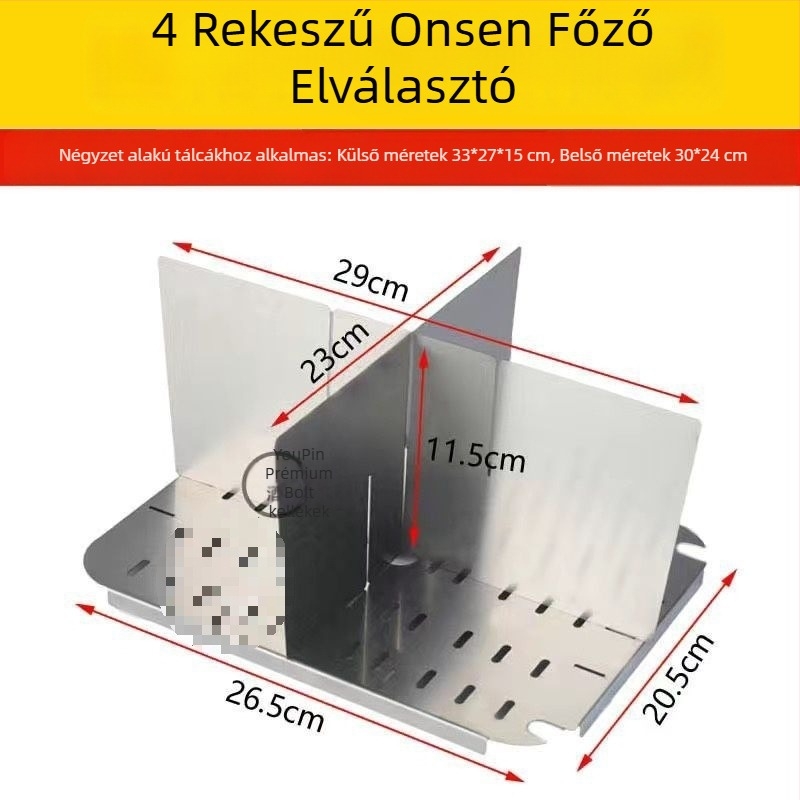 Kilenc rekeszes rozsdamentes acél grillrács odenhez és csípős hot pot-hoz