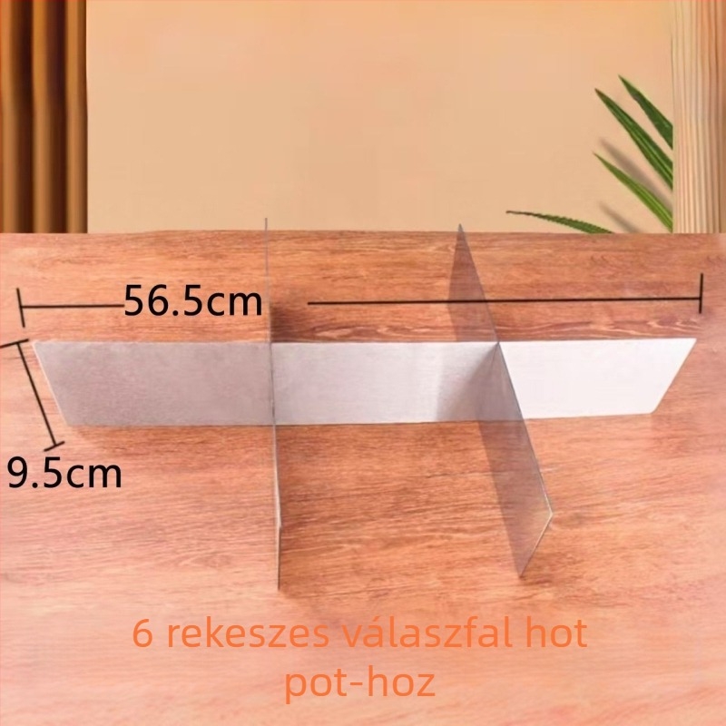 Rozsdamentes acél hot pot szeparátorral indukciós főzőfelülethez, kínai stílusú, 6,1–10 L, modell QC25-CCG2151