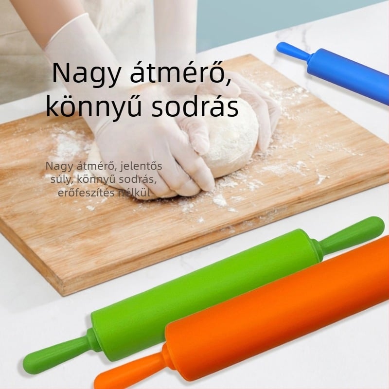Élelmiszer-minőségű szilikon nyújtófa, tapadásmentes, kis méretű, alkalmas tésztához és gombócok töltéséhez