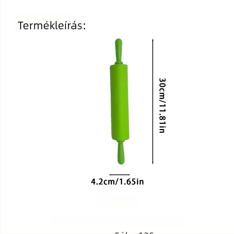Élelmiszer-minőségű szilikon nyújtófa, tapadásmentes, kis méretű, alkalmas tésztához és gombócok töltéséhez