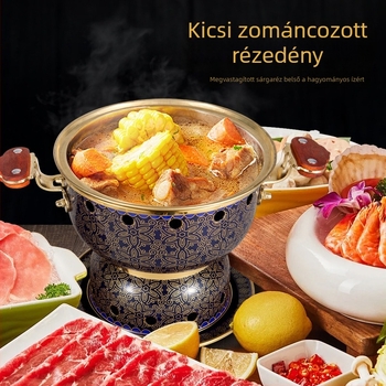 Cloisonné réz egy személyre, zománcolt réz edény kereskedelmi használatra
