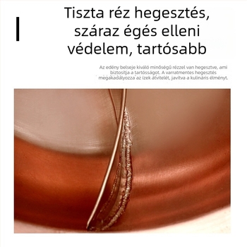 Réz forrófazék két ízű osztóval, Sichuan három ízzel, dupla fülű és vastított aljjal, gáztűzhelyhez