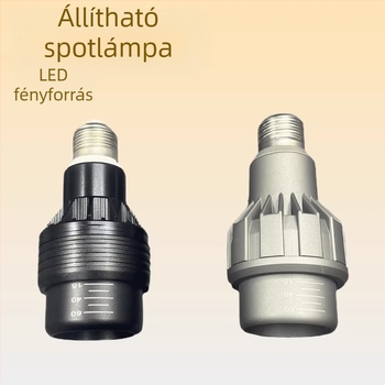 10W LED PAR20 spotlámpa ház készlet, alumínium test, fekete-szürke felület, fókuszáló gyűrű, 15–60° sugárzás