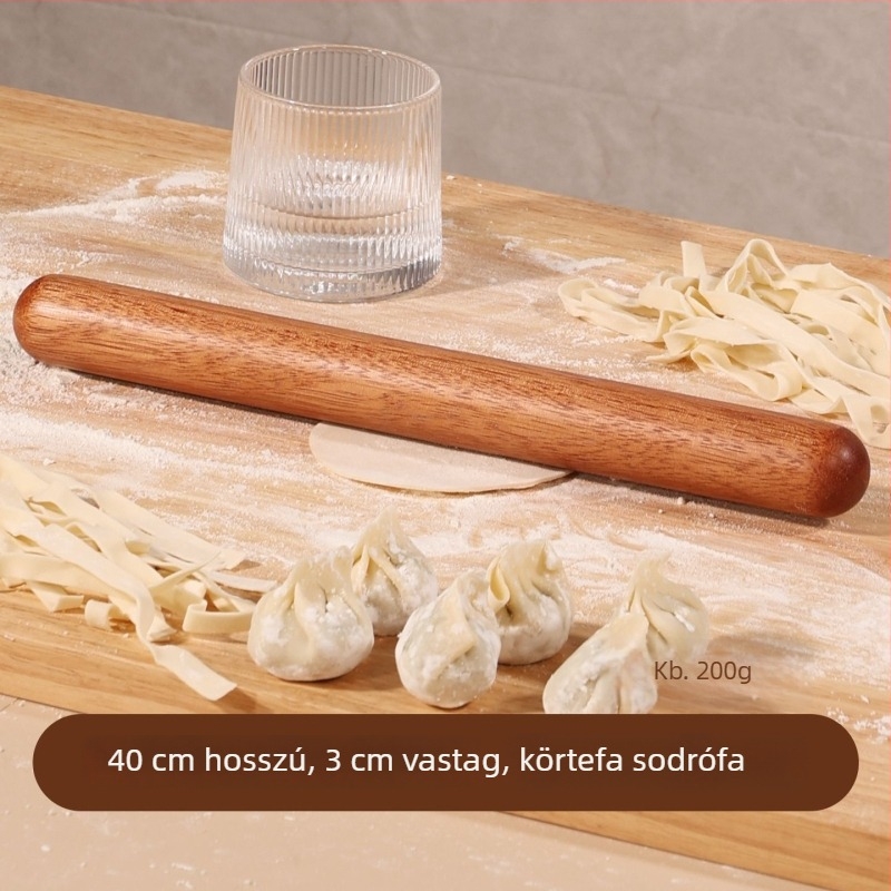 Természetes aranyrózsa-fa nyújtófa háztartási használatra, tömör fa, lak nélkül, szagtalan, sima, tapadásmentes, dumplings és sütemények tésztájának nyújtásához