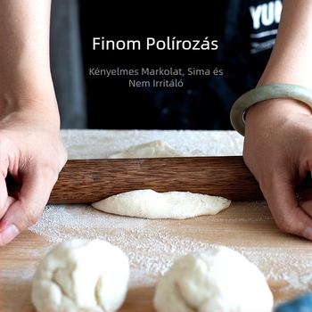 Fából készült sodrófa, lak- és viaszkmentes, masszív fa, tészták nyújtásához, konyhai eszköz