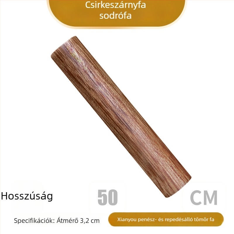 Fából készült sodrófa, lak- és viaszkmentes, masszív fa, tészták nyújtásához, konyhai eszköz