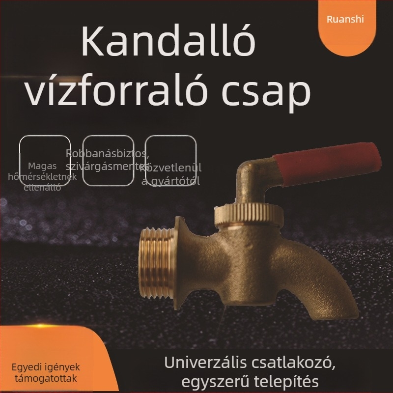 Rézből készült csap teáskannához kályháról és elektromos vízmelegítőhöz, univerzális interfésszel