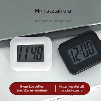 Új, kis négyzet alakú digitális óra gyerekeknek, egyszerű asztali óra naptárral és hónap kijelzővel, csendes, elemes működés