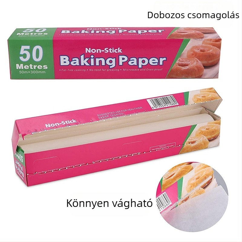 Vastag szilikon bevonatú sütőpapír, élelmiszer-minőségű konyhapapír, magas hőmérsékletnek ellenálló, zsírelnyelő grill- és sütőpapír