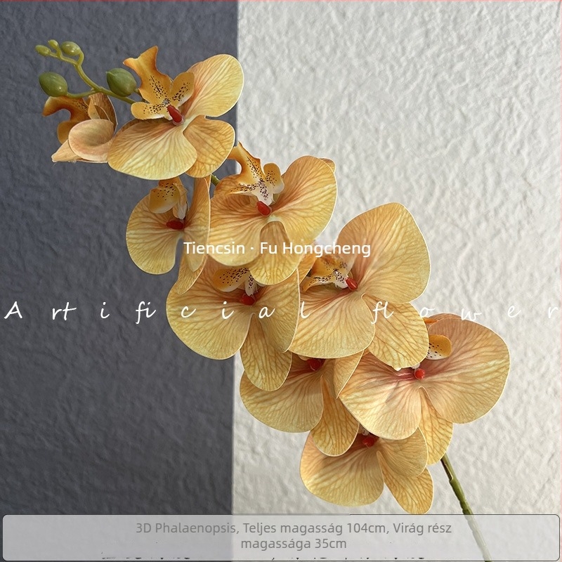 3D-s Phalaenopsis művirág filmszerű textúrával esküvői dekorációhoz és otthoni díszítéshez