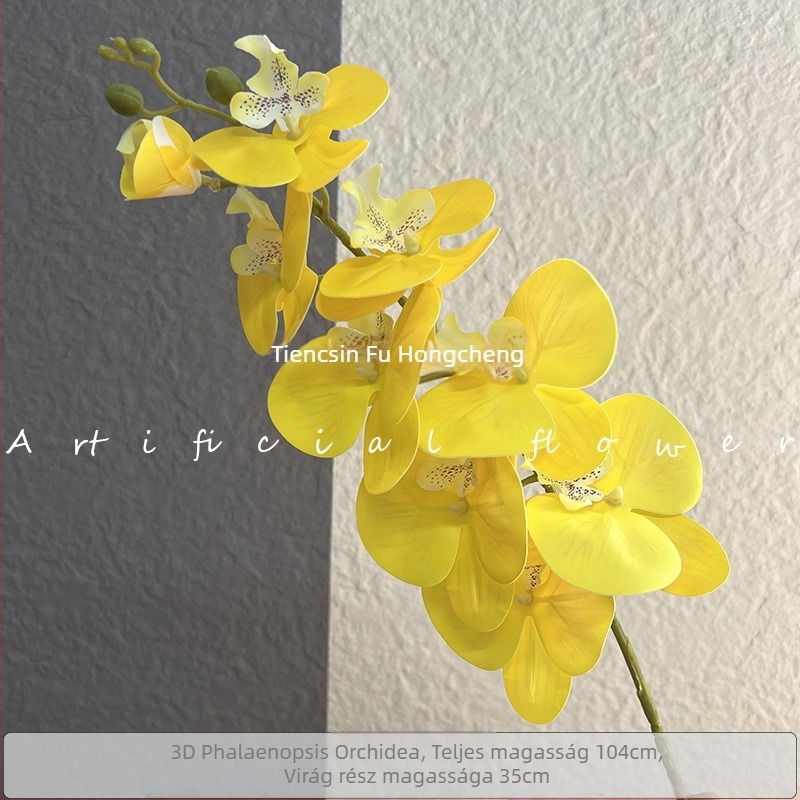 3D-s Phalaenopsis művirág filmszerű textúrával esküvői dekorációhoz és otthoni díszítéshez
