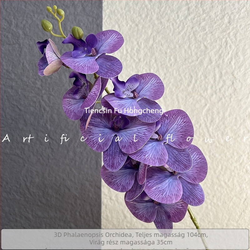 3D-s Phalaenopsis művirág filmszerű textúrával esküvői dekorációhoz és otthoni díszítéshez