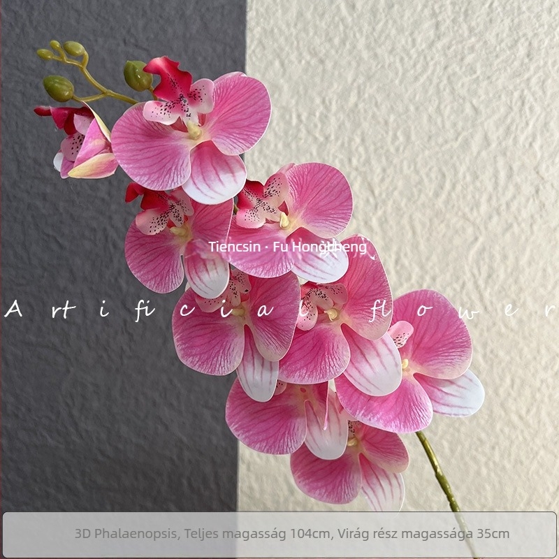 3D-s Phalaenopsis művirág filmszerű textúrával esküvői dekorációhoz és otthoni díszítéshez