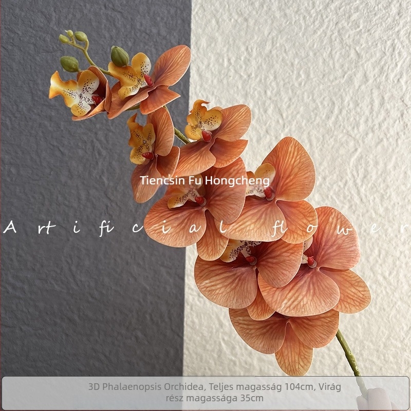 3D-s Phalaenopsis művirág filmszerű textúrával esküvői dekorációhoz és otthoni díszítéshez