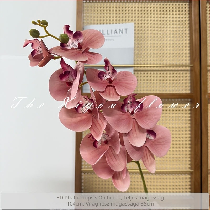 3D-s Phalaenopsis művirág filmszerű textúrával esküvői dekorációhoz és otthoni díszítéshez