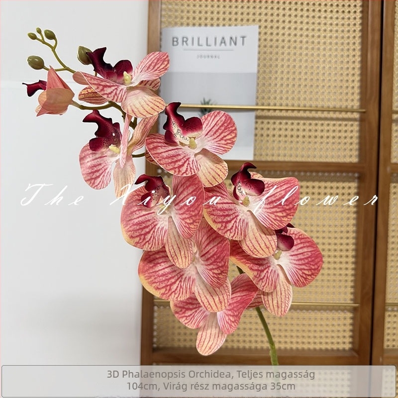 3D-s Phalaenopsis művirág filmszerű textúrával esküvői dekorációhoz és otthoni díszítéshez