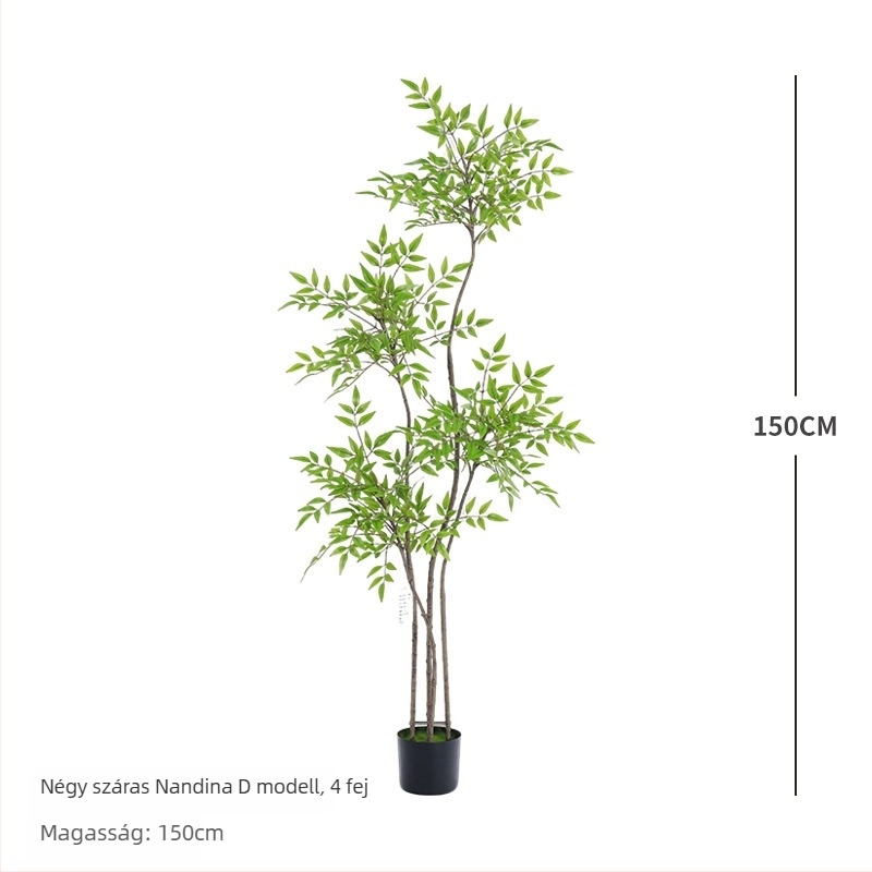 Nagy belső térre szóló műnövény, nandina bonsai, padlón álló dekoráció otthonokba, szállodákba és kereskedelmi terekbe