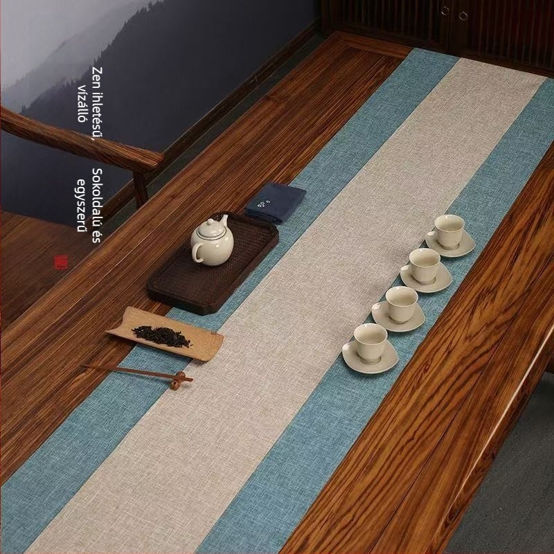Új kínai zen stílusú teásasztal futó, vízálló, minimalist, könnyű luxus, egyszínű.