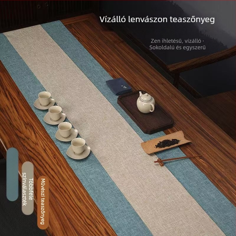 Új kínai zen stílusú teásasztal futó, vízálló, minimalist, könnyű luxus, egyszínű.