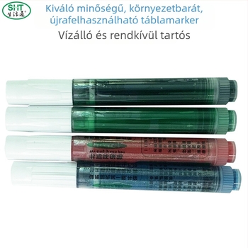 Nyom nélkül törlő fehér táblás marker, zöld tábla marker, oktatási célú újratölthető marker, nagy kapacitású folyékony tinta, vízbázisú toll