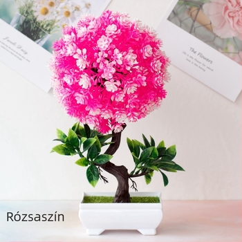 Selyemvirág bonsai cserépben – mini fa művirággal, dekoratív növény