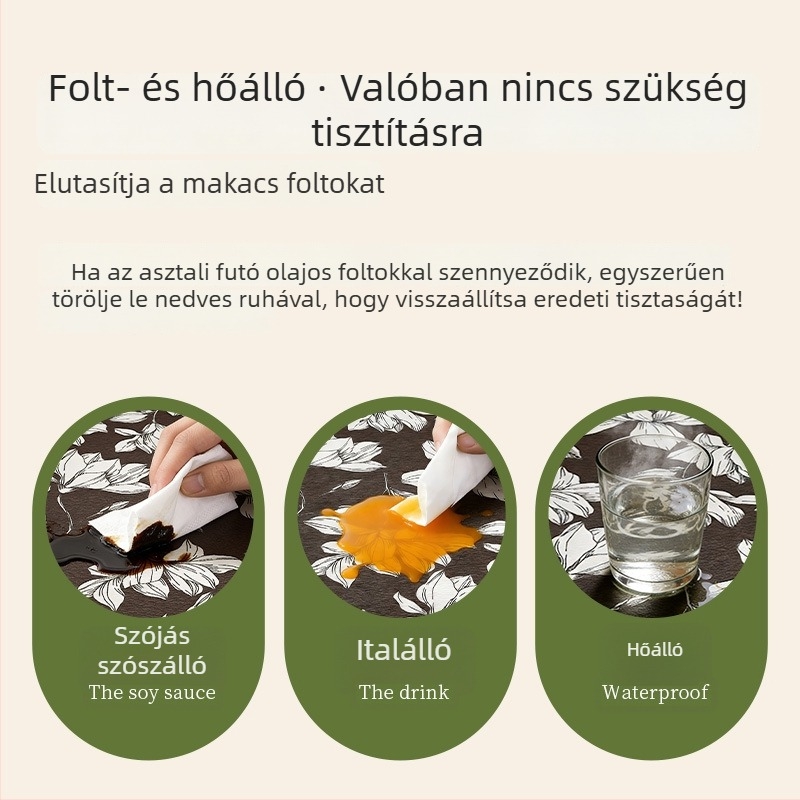 Vintage stílusú asztalterítő, hosszú tea futó, vízálló és személyre szabható.