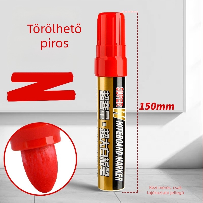 Óriás fehér tábla marker, törölhető, víz alapú, fekete tintával, tanároknak, nem mérgező, piros gyermekeknek