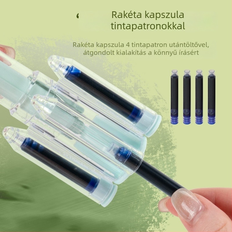 Yimulin testtartás-korrigáló töltőtoll, elegáns kialakítás, sima írás, gyorsan száradó tinta, nyomógombos mechanizmus, cserélhető tintapatronok, tollkészlet