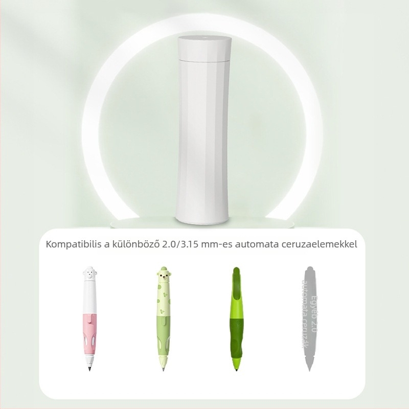 Fél-automatikus ceruzahegyező, nagy átmérőjű 3.0–3.15 mm, mini hordozható, megőrzi a kezek tisztaságát.