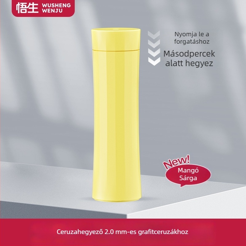 Fél-automatikus ceruzahegyező, nagy átmérőjű 3.0–3.15 mm, mini hordozható, megőrzi a kezek tisztaságát.