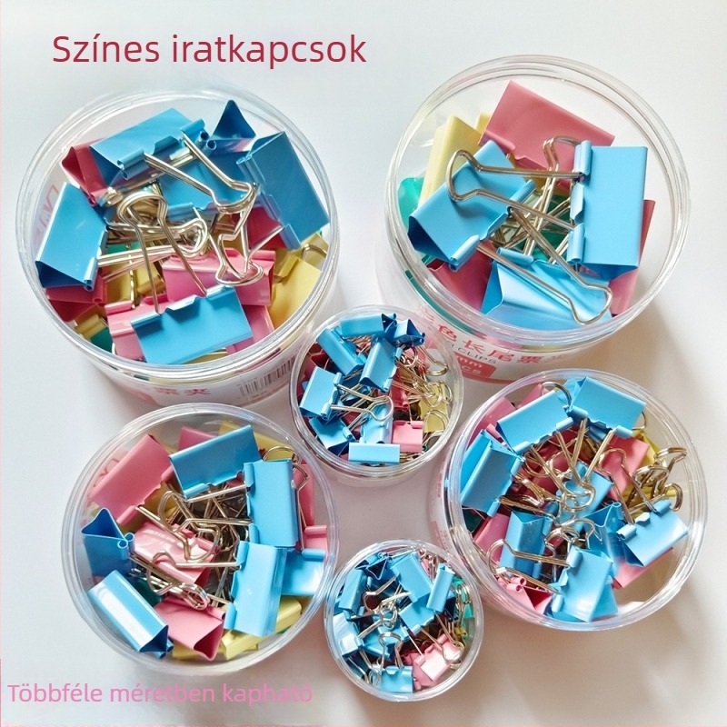 Színes fém hosszúfarkú dokumentumklipsz – irodai rendszerezéshez