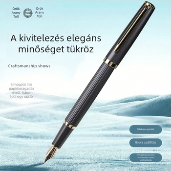 Fém, több színű toll iroda, kalligráfiára és írás gyakorlására — irídium hegy, újratölthető, modell 9672