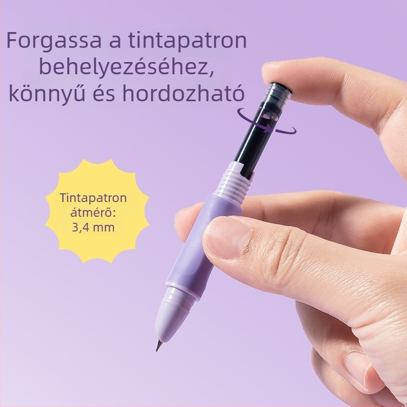 Deli SF570 töltőtoll diákoknak forgó tinta rendszerrel és cserélhető tintatárral, kezdők írásgyakorlásához
