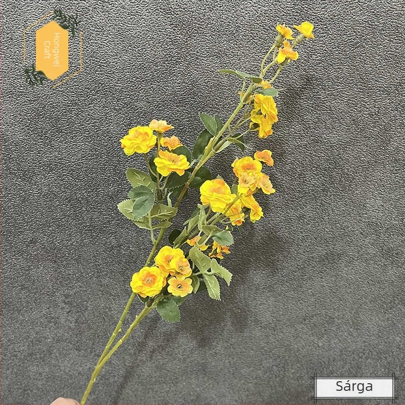 Selyemrózsa művirág otthoni dekorációhoz, DIY európai virágdekoráció, 75 cm magas