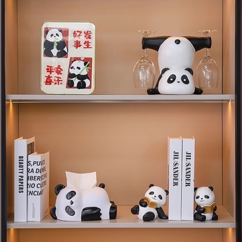 Kreatív Panda borosállvány – modern művészet dekoráció a nappaliba és az előszobába