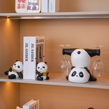 Kreatív Panda borosállvány – modern művészet dekoráció a nappaliba és az előszobába