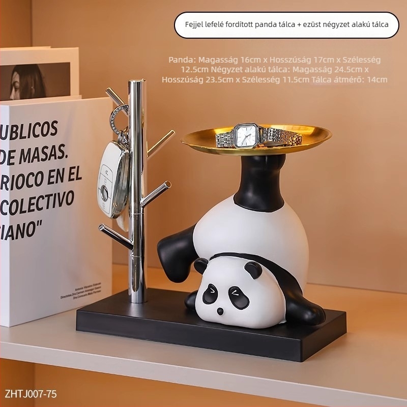 Kreatív Panda borosállvány – modern művészet dekoráció a nappaliba és az előszobába