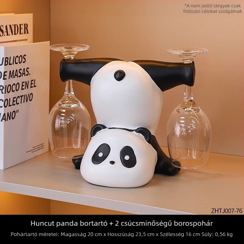 Kreatív Panda borosállvány – modern művészet dekoráció a nappaliba és az előszobába