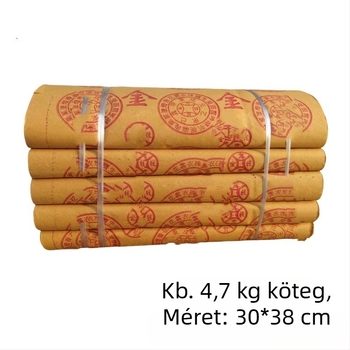 Rendkívül nagy csomag, 2,35 kg pénzt vonzó jóspapír, öt irányú Buddha pecsét, nagy pénzfa, sárga felajánlópapír égésre