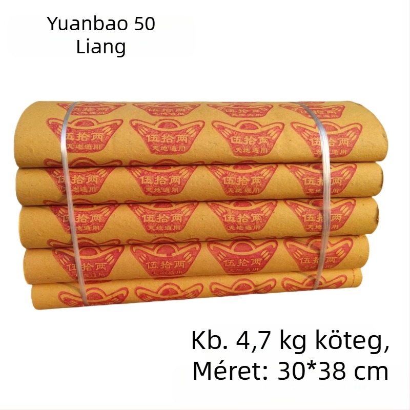 Rendkívül nagy csomag, 2,35 kg pénzt vonzó jóspapír, öt irányú Buddha pecsét, nagy pénzfa, sárga felajánlópapír égésre