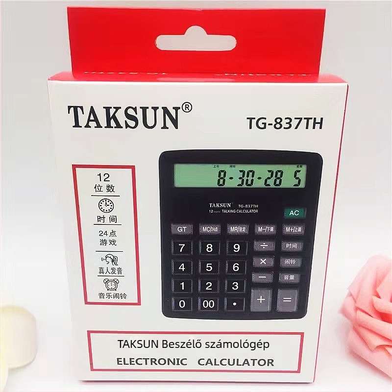 Dexin TG-837TH 12 számjegyű asztali számológép hangfunkcióval