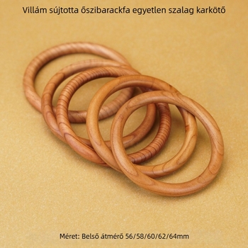 Villámcsapott őszibarackfa egysoros karkötő, taoista rituális kellékek