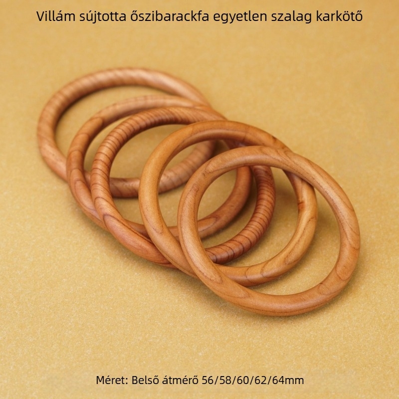 Villámcsapott őszibarackfa egysoros karkötő, taoista rituális kellékek