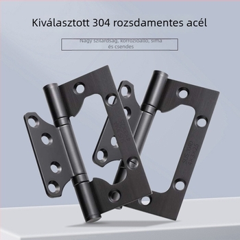 Fekete dupla ajtópánt fa ajtóhoz csapágyas, horonyozás nélkül, vastagodott 4 hüvelykes pánt